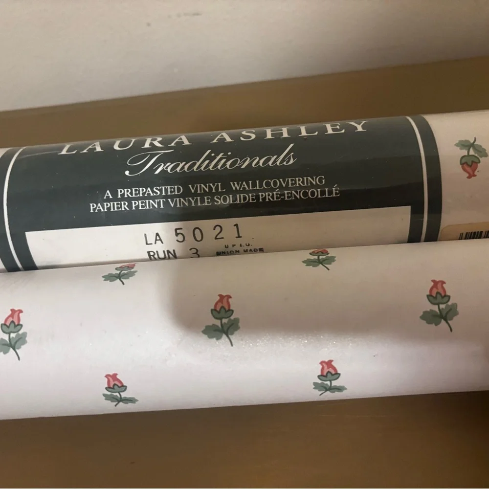 Laura Ashley White and Red Floral Gift Wrap